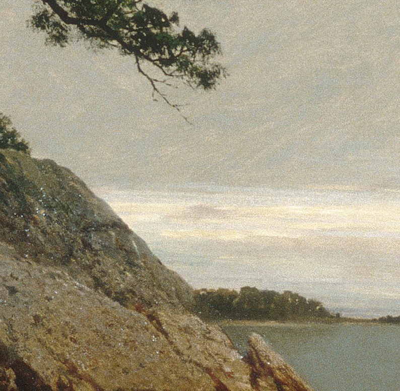 Coastal Landscape Painting / Vintage Pine Tree Print / Rustic Decor PRINTABLE / #253 image 5