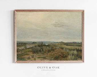 Impression d’art paysager / peinture de paysage de campagne imprimable vintage / #46