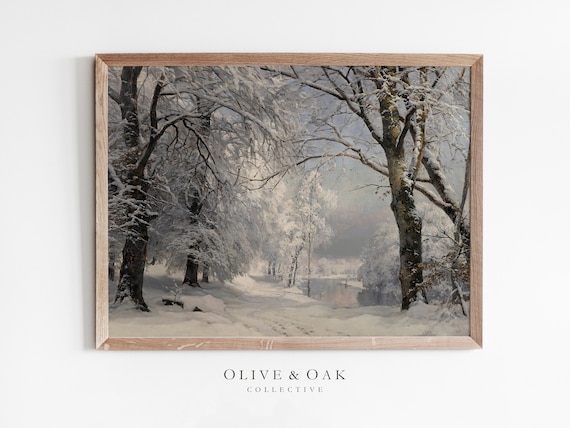 Winter Landscape Snow Painting / Nature Art Print / Downloadable PRINTABLE / #363