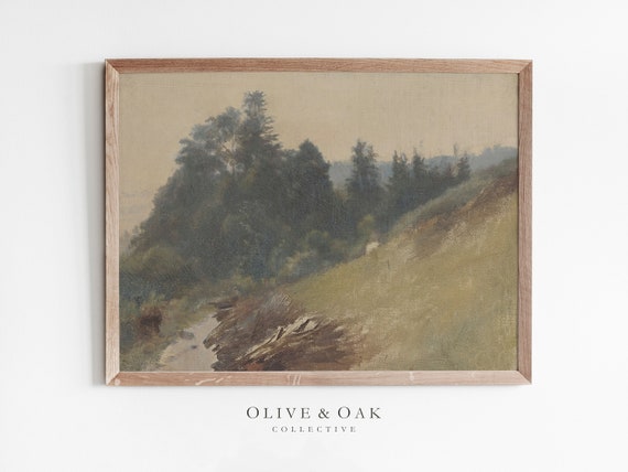 Rustic Landscape Print / Cabin Decor Mountain Painting / PRINTABLE Art / #313