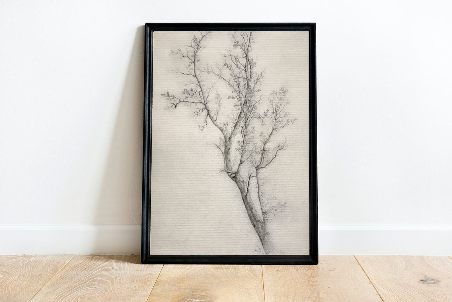 Neutral Tree Sketch / Rustic Tree Branch Drawing Print / - Etsy