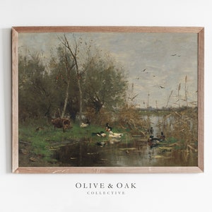 Lente landschap schilderen / Duck schilderij / Decor van de kwekerij van het land / #468