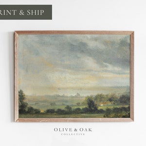Dreamy Landscape Painting / FRAMED Wall Art / Countryside Art Print / Fine Art Print / #455-M