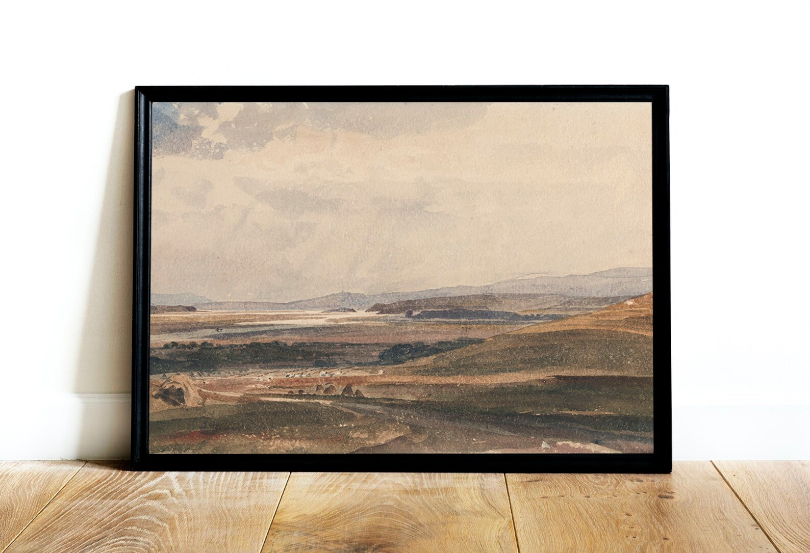 Moody Autumn Landscape Print / Vintage Rustic Watercolor Etsy.de