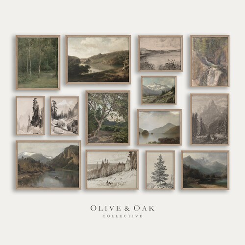 Vintage Rustic Nursery Gallery Wall SET Deer Mountain Cabin Etsy