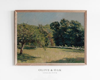 Lente landschap schilderij/Frans land decor/Cottage decor afdrukbare/landschap Art Print/#450