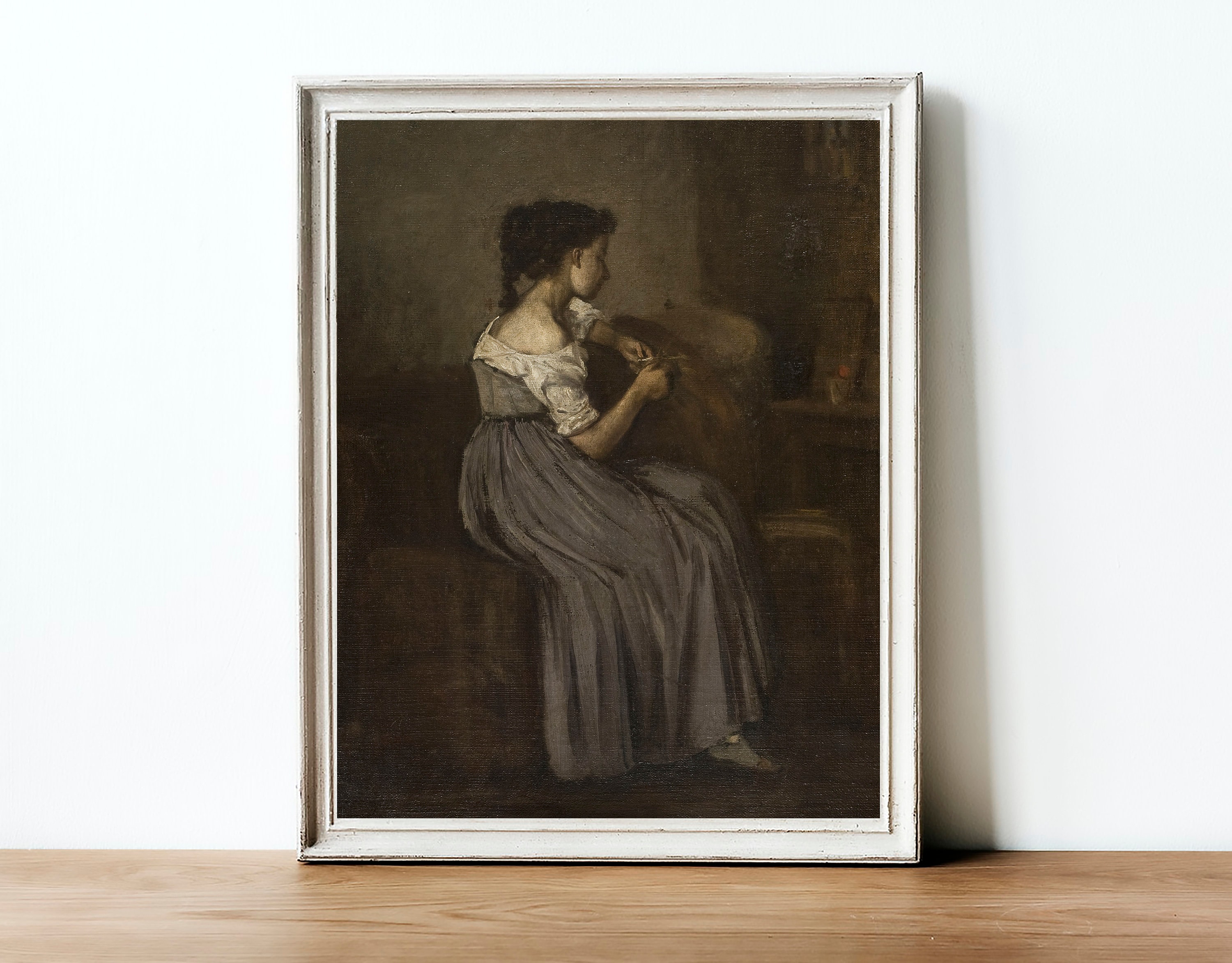 Moody Vintage Portrait Painting / Victorian Art Print / Digital ...