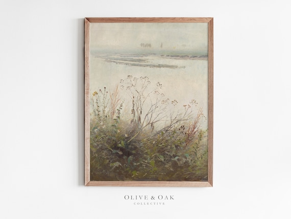 Muted Landscape Painting / PRINTABLE Vintage Nature Print / #66
