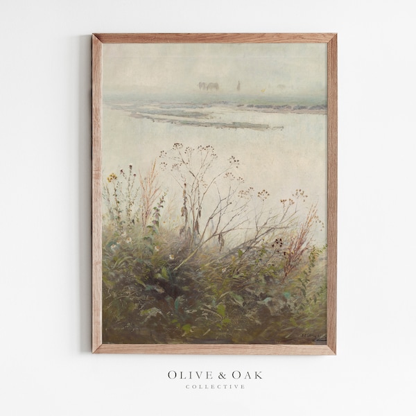 Muted Landscape Painting / PRINTABLE Vintage Nature Print / #66