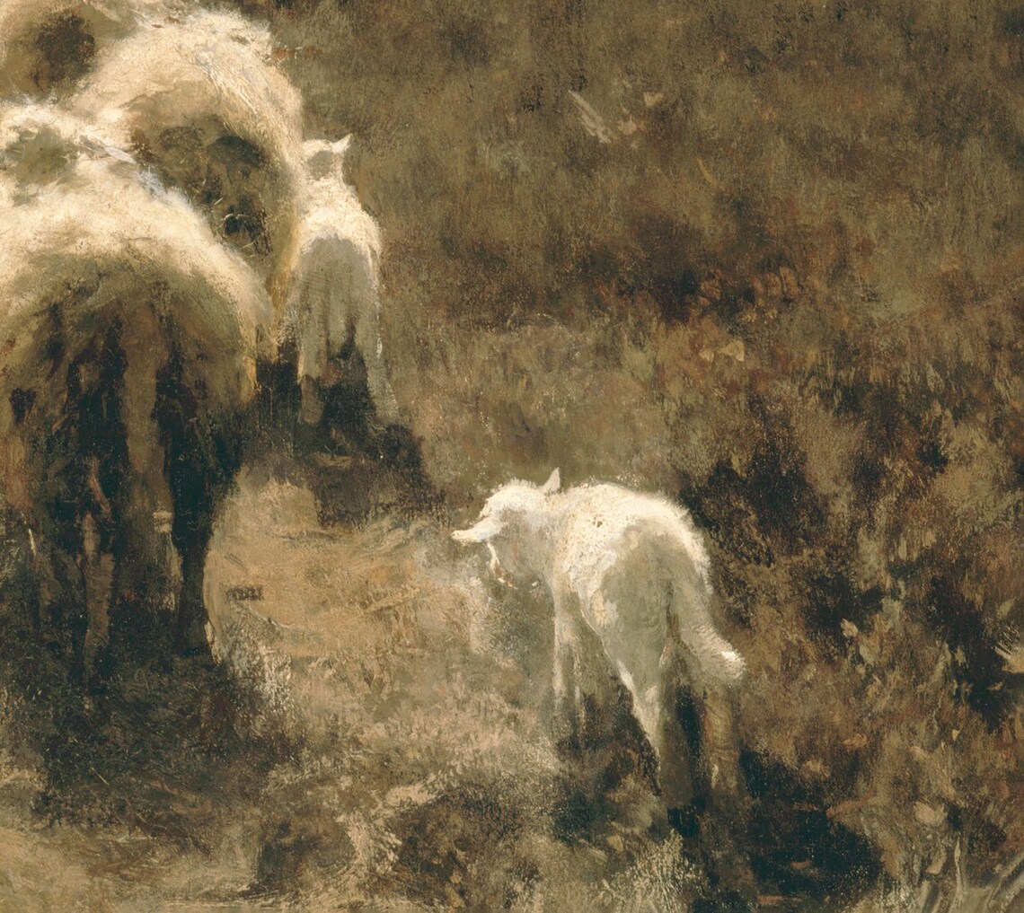 Modern Farmhouse Wall Art / Sheep Painting / Neutral Landscape Painting ...
