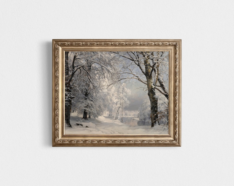 Winter Landscape Snow Painting / Nature Art Print / Downloadable PRINTABLE / #363 image 6