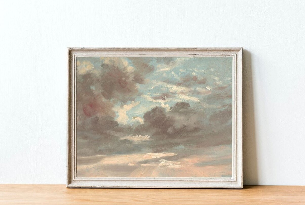 Landscape Cloud Study PRINTABLE / Nursery Sky Art Print / French ...