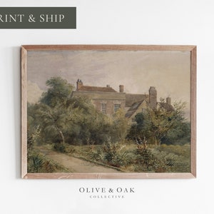 English Cottage Painting / Country Landscape PRINTED or FRAMED / #121-m