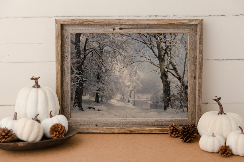 Winter Landscape Snow Painting / Nature Art Print / Downloadable PRINTABLE / #363 image 3