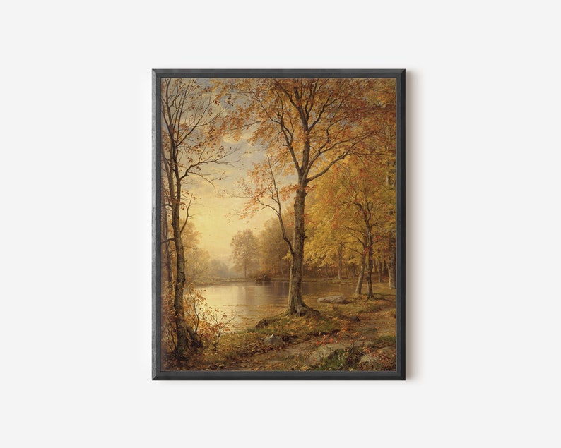 Autumn Landscape Painting / Downloadable Fall Artwork / Printable Fall Art / #502 image 4