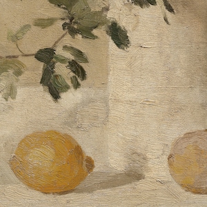 Peinture nature morte neutre / Impression d'art citron / Art vintage imprimable / Impression d'art déco cuisine traditionnelle / 535 image 6