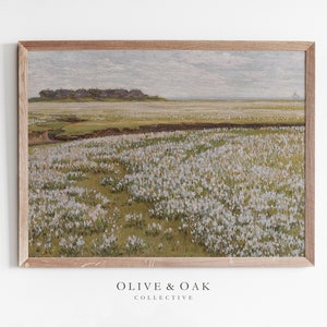 Pintura de paisaje de primavera / Decoración de granja IMPRIMIBLE / Impresión de arte de paisaje de pradera / #454