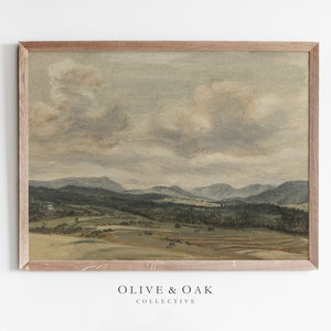 Muted Watercolor Landscape Painting / Cottagecore Wall Art / Trendy Art Prints / PRINTABLE Wall Art / #585