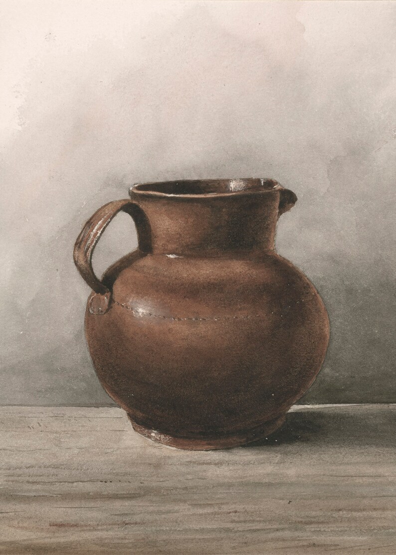 Kitchen Still Life Print / Pitcher Painting PRINTABLE / Farmhouse Kitchen Decor / #354 image 4