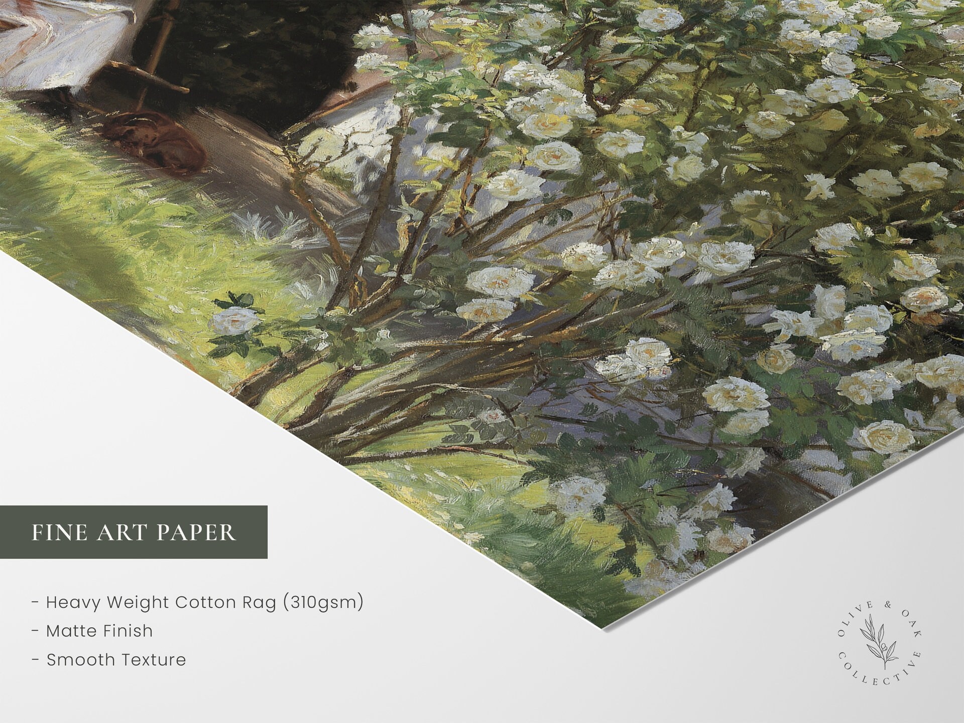 Garden Roses Painting / Portrait of Woman / Spring Landscape Print ...