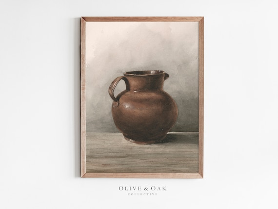 Kitchen Still Life Print / Pitcher Painting PRINTABLE / Farmhouse Kitchen Decor / #354