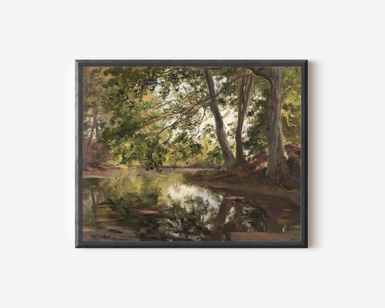 Rustic Wall Art / Vintage Landscape Painting / Country Decor Etsy