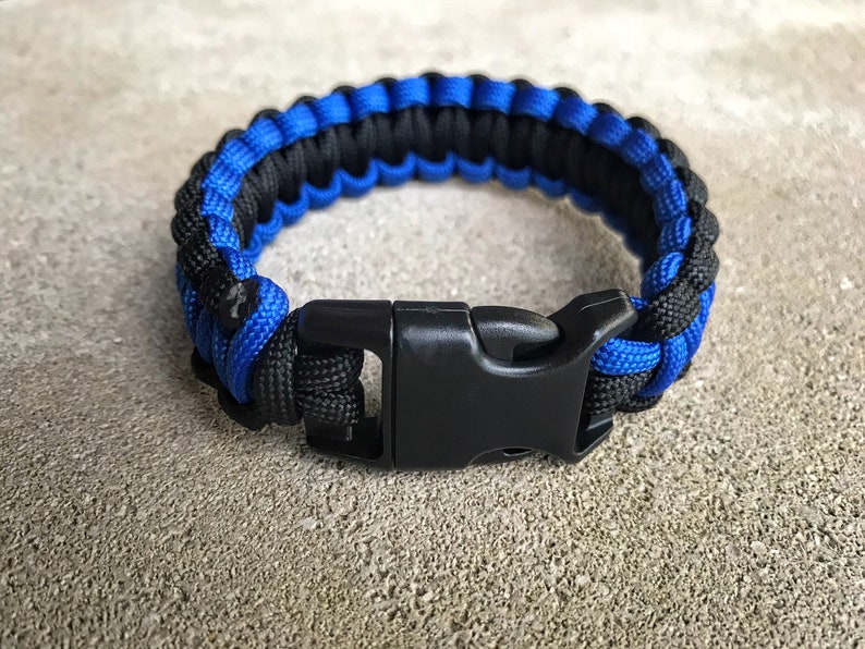 Blue Line Bracelet, Paracord Survival Bracelet, Police Gift, Mens Gifts