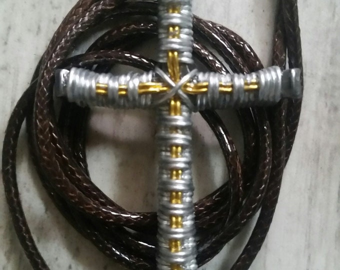 Hand made "Basket Weave" design  horseshoe nail cross
