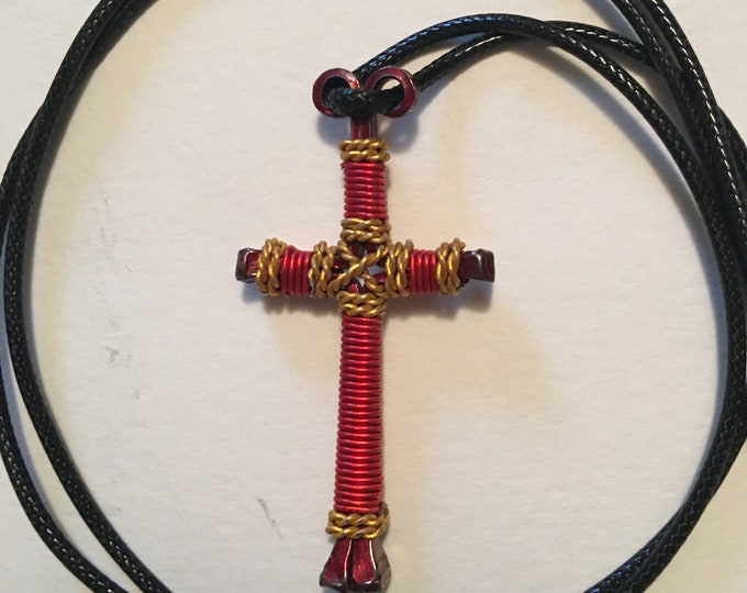 Hand made "Elegant" design horseshoe nail cross