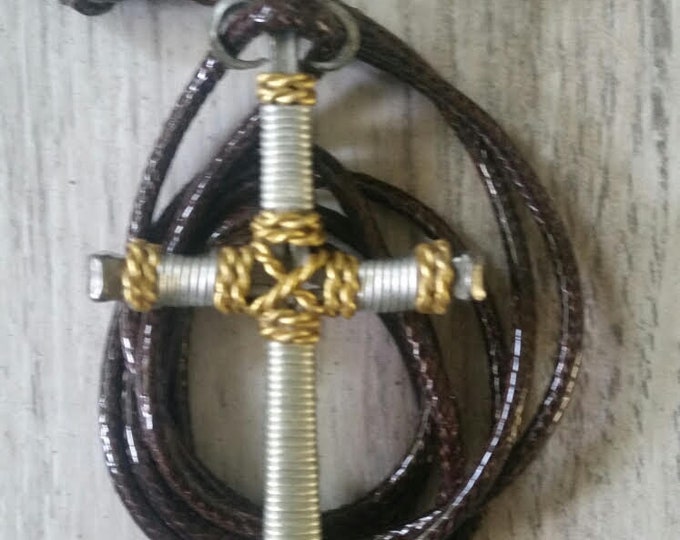 Hand made "Elegant" design horseshoe nail cross
