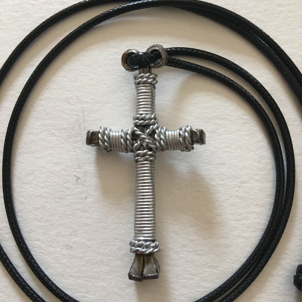 Hand made "Elegant" design horseshoe nail cross