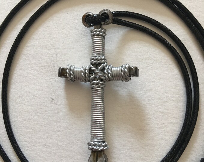 Hand made "Elegant" design horseshoe nail cross