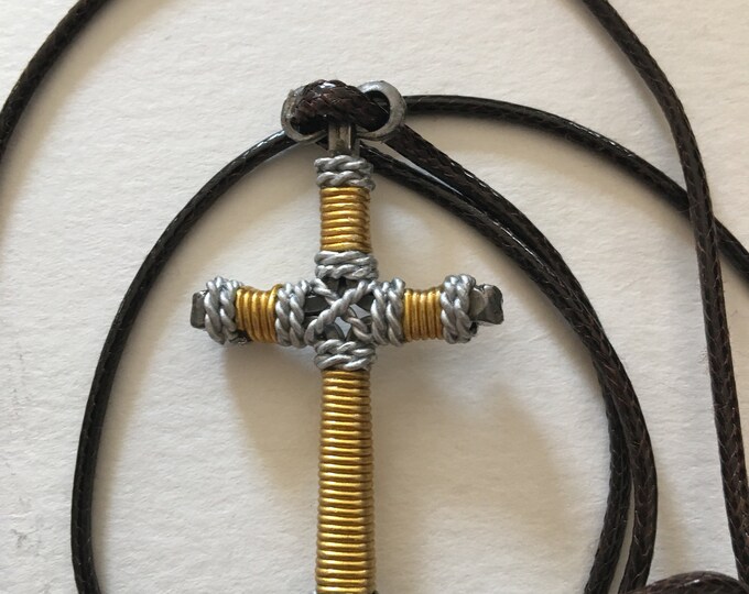 Hand made "Elegant" design horseshoe nail cross
