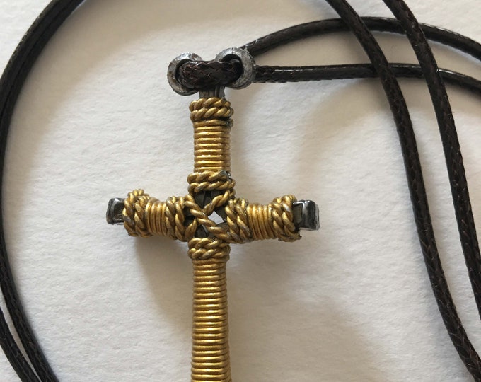 Hand made "Elegant" design horseshoe nail cross