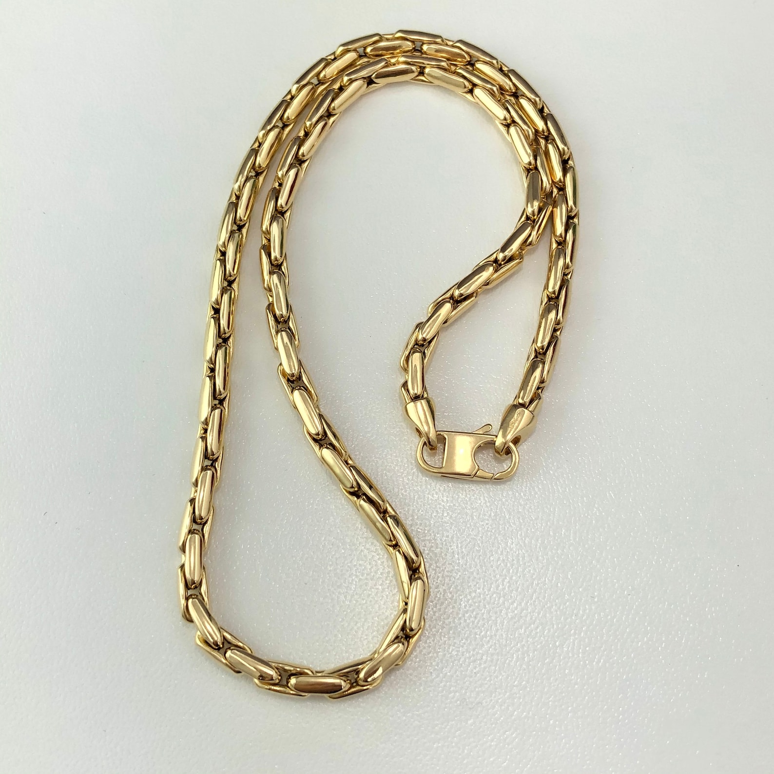 Gold Chain 14K Mens 16 Inch Necklace Double Pearl 16 Inches