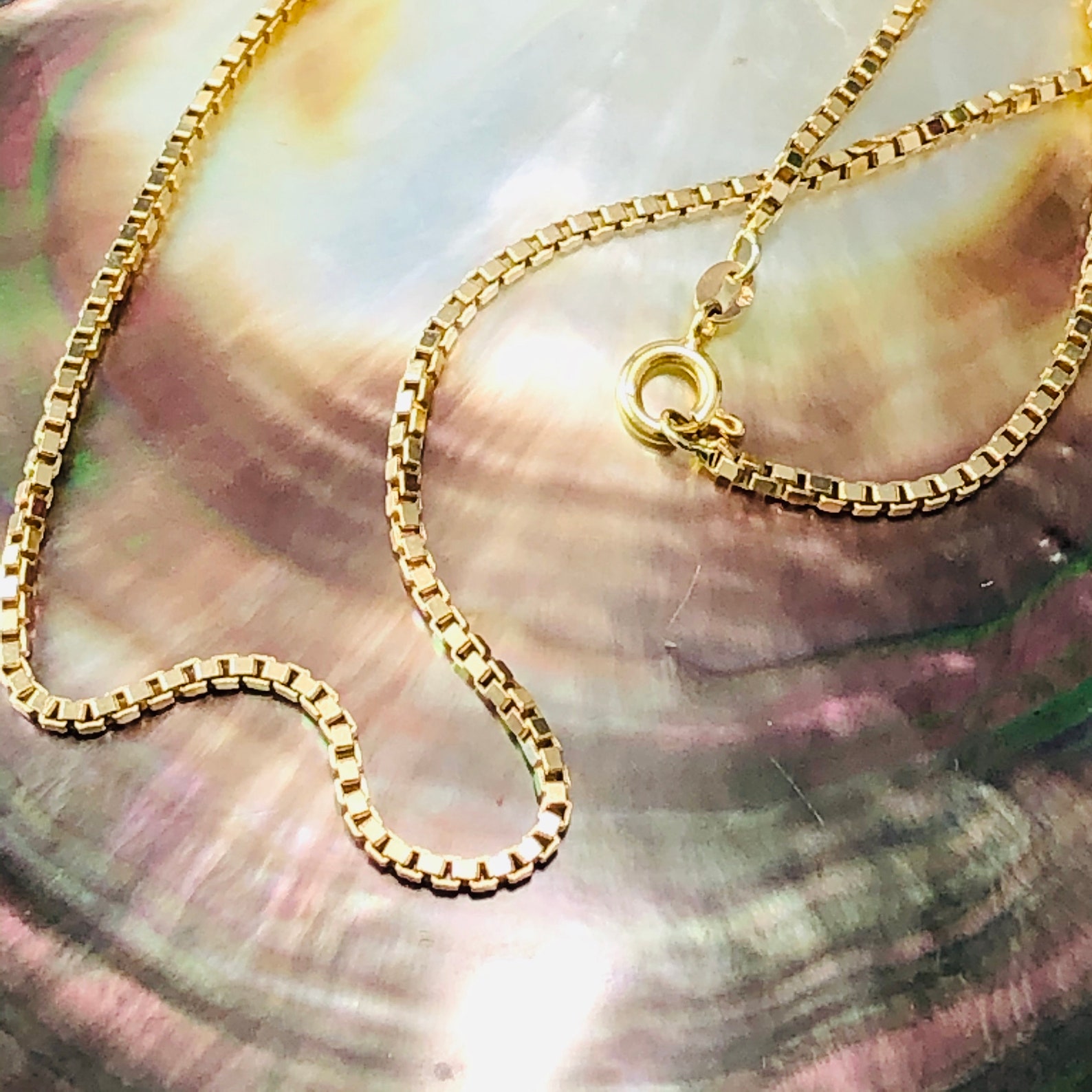 Cadena de caja unisex de 20 508 cm en oro amarillo de Etsy