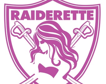 Raiderette vinyl decal, Female Las Vegas Raider fan decal sticker