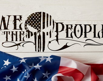 We the People Punisher Decal, Patriotic Vinyl Sticker