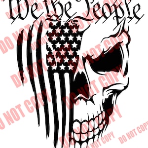 We The People Skull American Flag | Vinyl Decal, Die-cut window sticker | Patriotic Decal