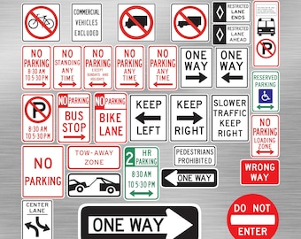 Road Signs Set 2- Freeway Interstate Autobahn Street Stop Schild. Yield, etc. Vorlage SVG