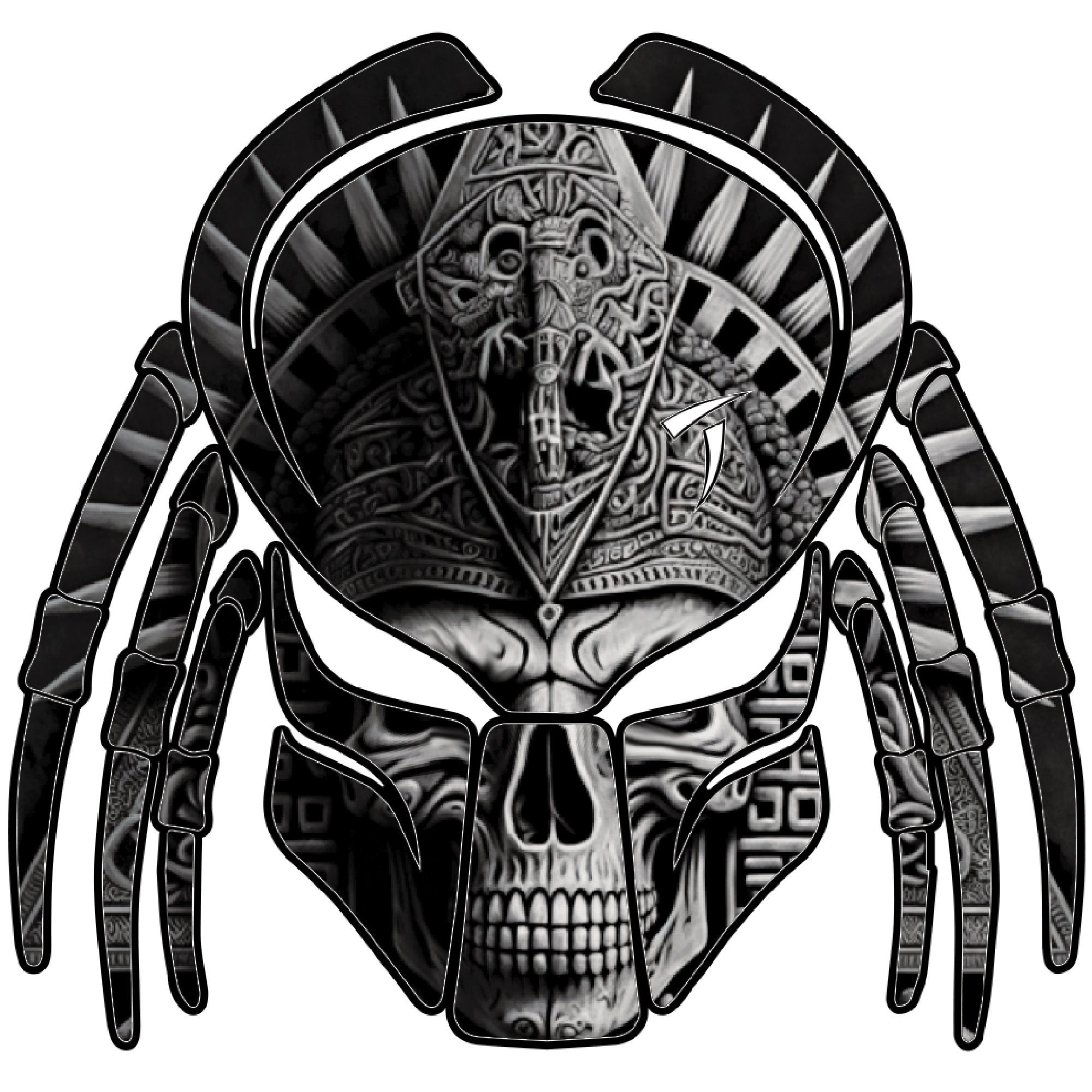 Aztec Warrior Predator Skull Vinyl Decal, High Quality - Etsy