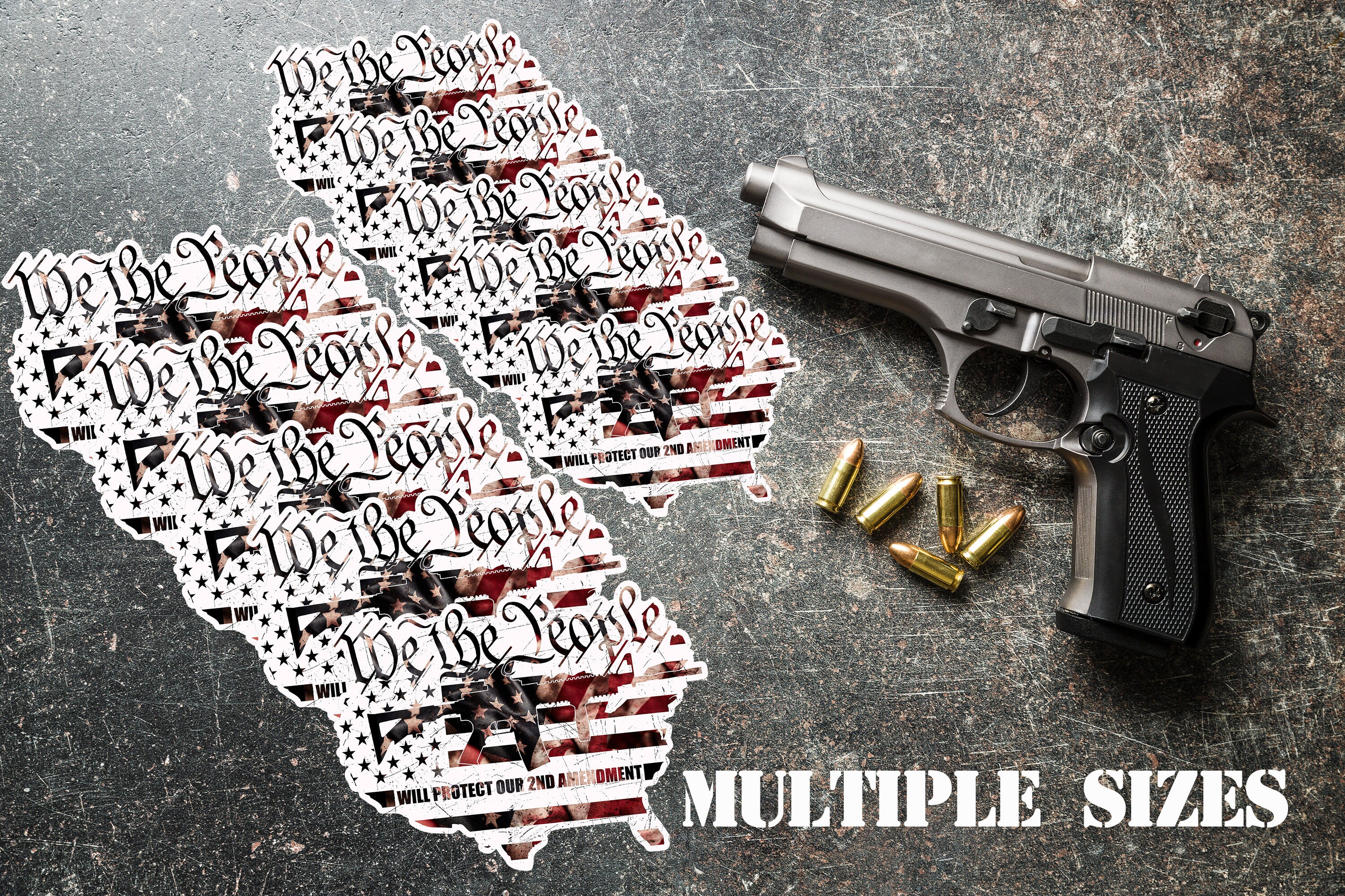 We the People American Flag Decal | 2nd Amendment Gun Rights Vinyl ...