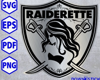 Raiderette T-Shirt, Sticker graphic eps file|  Sublimation, Roland BN-20, Cricut, Silhouette