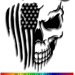 USA skull flag distressed decal sticker vinyl graphic american car truck window