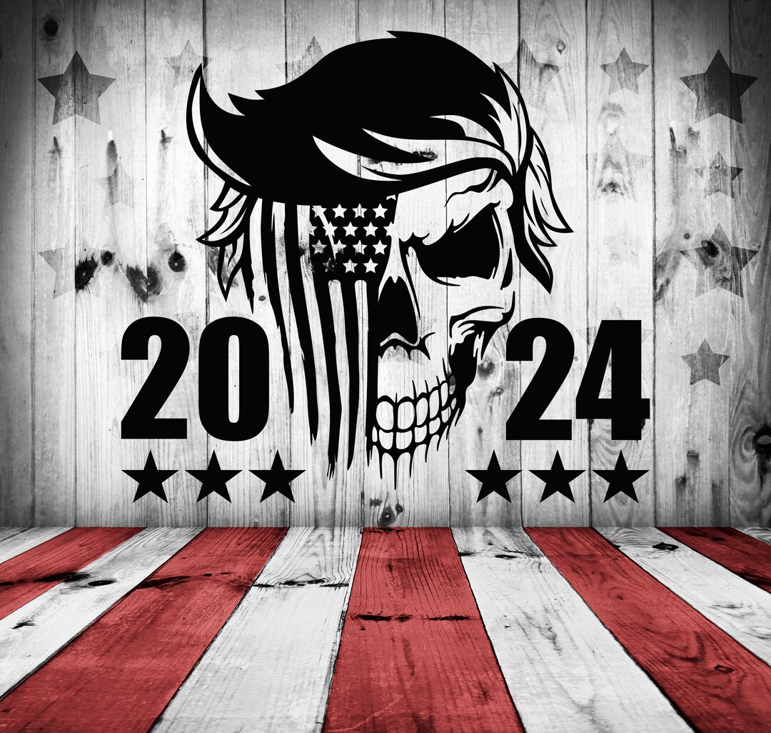 Trump 2024 USA Skull Flag Tattered Distressed Vinyl Decal American Flag Skull - Etsy Trump 2024 USA Skull Flag Tattered Distressed Vinyl Decal American Flag Skull - Etsy