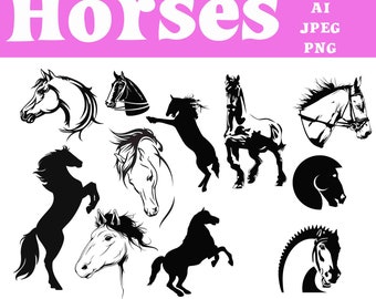 Horses vector, SVG pack