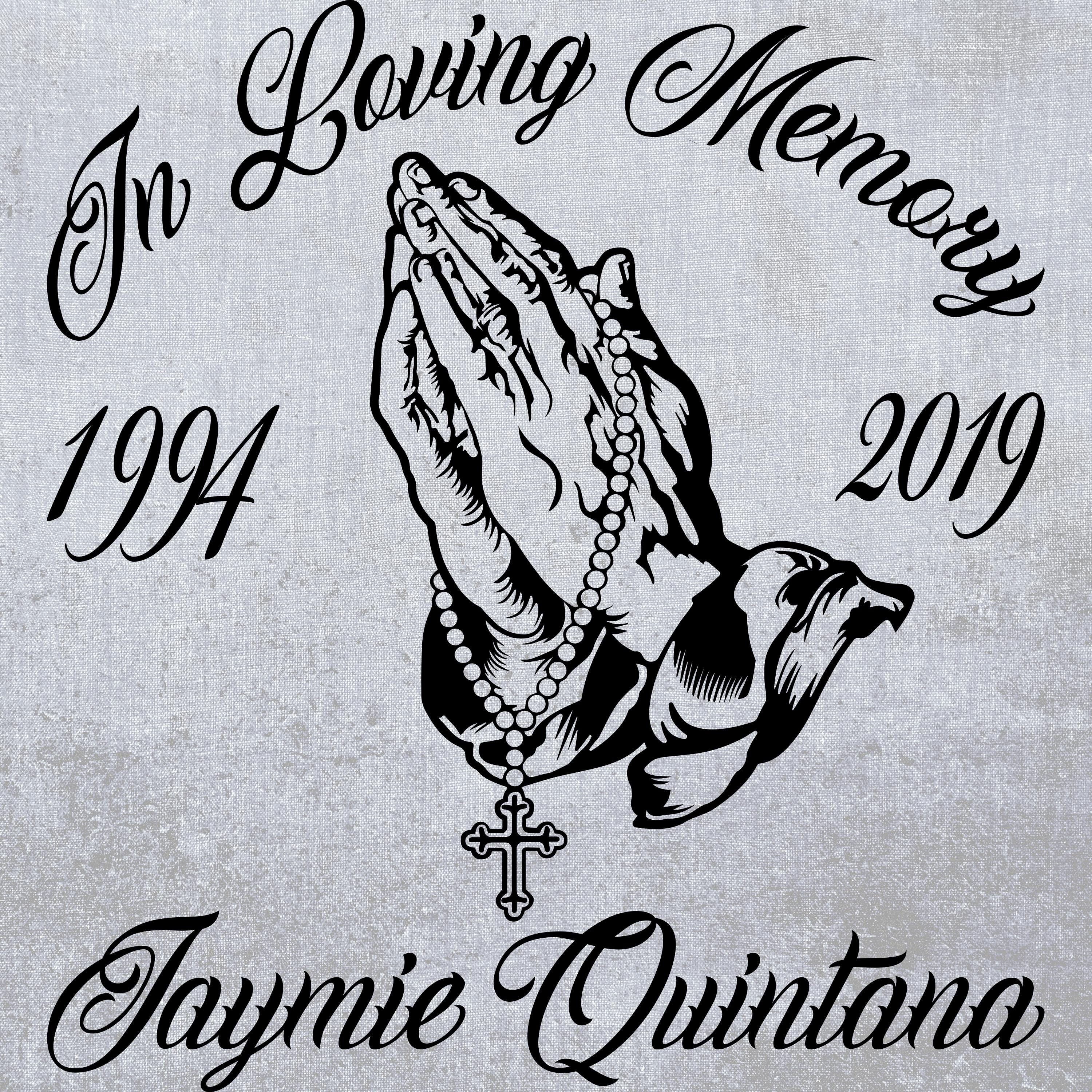 In Loving Memory, Praying Hands, Vinyl Decal, Custom Text, Memorial ...