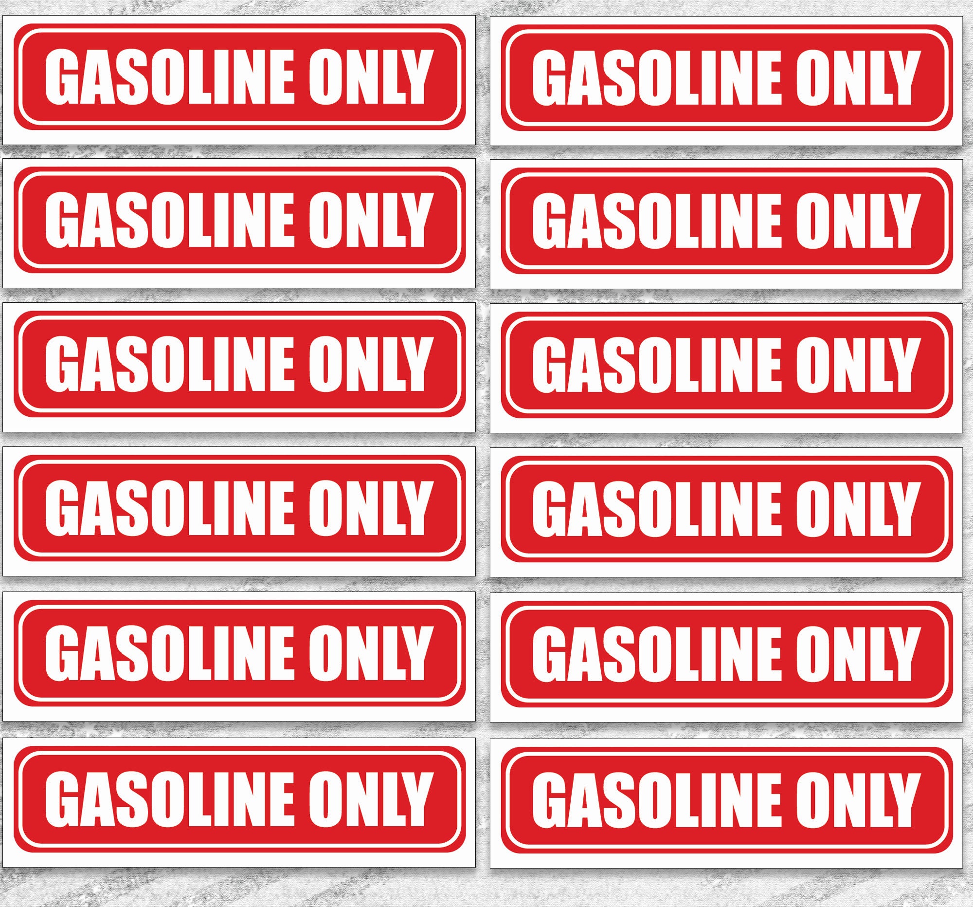 Gasoline Only / Sticker Door Gasoline Gas Decal Truck Label Tank Vinyl ...