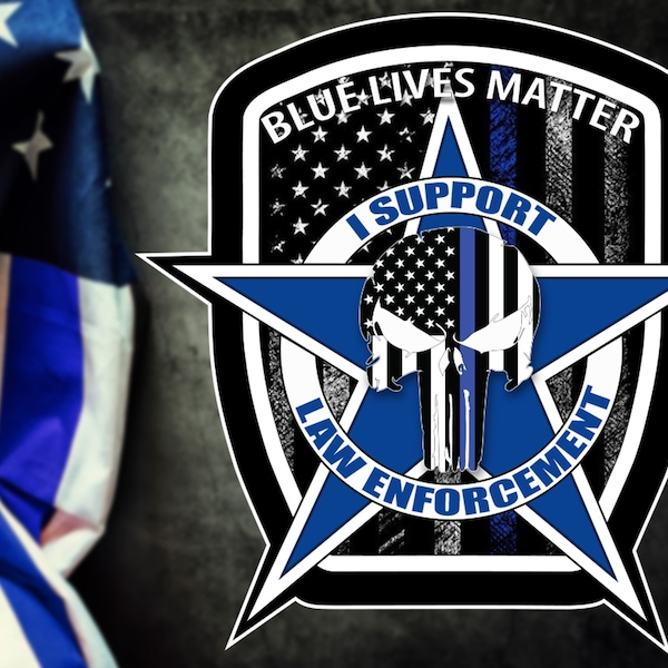 Blue Lives Matter Sticker, thin Blue Line sticker, Law Enforcement support  Decal