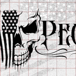 We the People Skull decal, Skull American Flag sticker